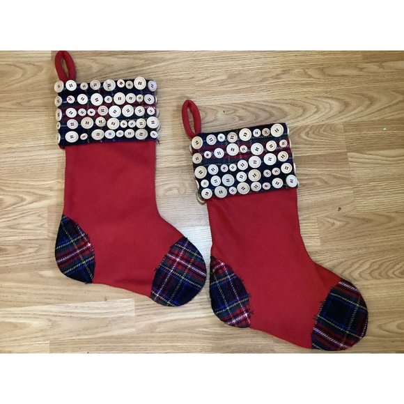 Christmas Stockings with Wooden Buttons - Picture 4 of 10